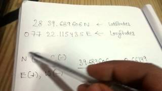 calculation of latitudes and longitudes [upl. by Ilecara]