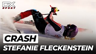 Alpine Ski Stefanie Fleckenstein HUGE CRASH at Val dIsère  SuperG  2023 🇮🇹 [upl. by Werdna]