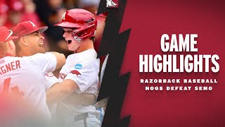 Highlights Hogs Defeat SEMO  RAZORBACK BASEBALL [upl. by Ailad]