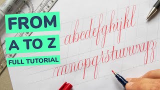 Calligraphy Alphabet For Beginners  a to z With Brush Pen Tutorial [upl. by Sabina]