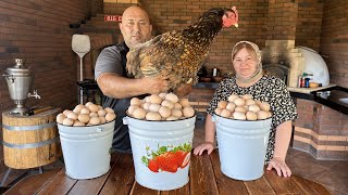 Traditional scrambled eggs for breakfast Big Chief hit his head Village life [upl. by Eneloc]