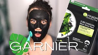 GARNIER  Skin Active  PURE CHARCOAL  Black Sheet Mask [upl. by Violette27]