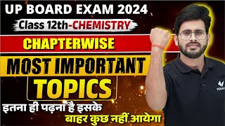 Class 12 Chemistry Chapterwise Most Important Topics 2024  12th Chemistry Questions 2024 Board Exam [upl. by Dwane]