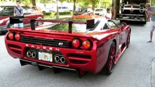 Twin Turbo Saleen S7 idle at the Celebration Exotic Car Show Festival 2011 [upl. by Ahtibat116]