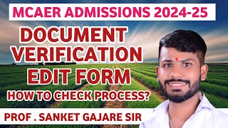 MCAER PG ADMISSION 2024  HOW TO EDIT FORM  HOW TO CHECK DOCUMENT VERIFICATION STATUS  NOTELIGIBLE [upl. by Zacharia]