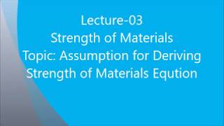 Assumption in Strength of Materials  Strength of Materials L03  Mechtube India [upl. by Naillimixam593]