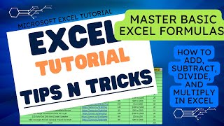 Basic Excel Formulas  Add Subtract Divide Multiply [upl. by Amitaf]