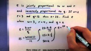 PreCalculus  Solving a combined variation problem [upl. by Kimon]