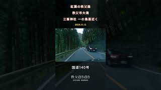 秩父路紅葉ドライブ⑫秩父市大滝三峯神社 一の鳥居国道140号 shorts [upl. by Hefter]