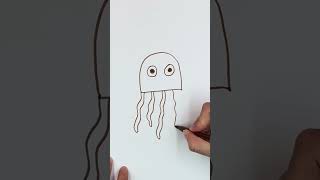 How to draw jellyfish for kids 🐙 toddlers preschool draw painting preschoolactivities [upl. by Eahsram]