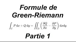 Formule de GreenRiemann  partie 1 [upl. by Llenrrad342]