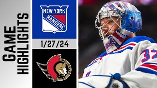 New York Rangers vs Ottawa Senators  Game Highlights  12724 Game 49 [upl. by Ephrem]