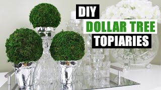 DIY DOLLAR TREE TOPIARIES  Dollar Store DIY Round Topiary  DIY Dollar Tree Topiary Home Decor [upl. by Mellicent500]