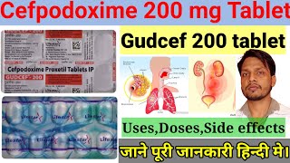 Cefpodoxime proxetil tabletCefpodoxime tablets ip 200 mg uses Gudcef 200 tablet uses in hindi [upl. by Assiren]