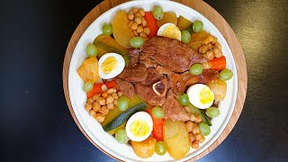 COUSCOUS TRADITIONNEL ALGÉRIEN À LA VIANDE D AGNEAU ET AUX LEGUMES [upl. by Lani]