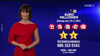 Euromillionen vom 19 Nov 2021 in ORF2 [upl. by Vassili840]