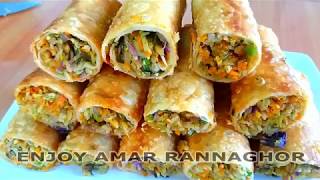 অনেক মজার ভেজিটেবল রোল  Bangladeshi Vegetable Roll Recipe Bangla [upl. by Einnoj]