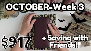 🥑 Weekly Cash Stuffing 917  Saving With Friends  Week 3 Oct  Single Income [upl. by Sille]