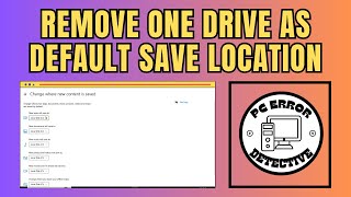 How to Remove OneDrive as Default Save Location [upl. by Joycelin164]