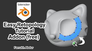 Easy Retopology Tutorial  PolyQuilt Addon Free  Blender [upl. by Vevina]