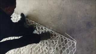 Gabion Mattress Lacing Technique [upl. by Nosnarb]