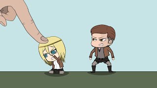 Chibi Titan VS Finger  ALL COMPLETE  Attack On Titan Animation [upl. by Uohk397]