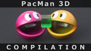 PacMan 3D Compilation 1 😋❤️ C4D4U [upl. by Polak929]