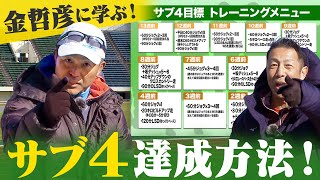 【金哲彦】サブ4を目指すなら必見！達成のポイント・トレーニング方法・メニューを徹底指導！ [upl. by Zeeba881]