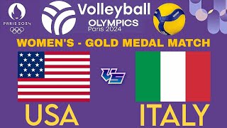 OLYMPIC WOMENS VOLLEYBALL LIVE │ USA vs ITALY │ FINALS │ Livescore [upl. by Eiffe170]