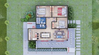 Resthouse Plan Design  3 Bedroom  800 X 1100 M [upl. by Ario205]