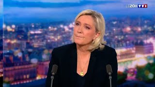 Marine Le Pen au 20h de TF1  quotLe choix que nous avons fait cest celui de protéger les Françaisquot [upl. by Hatcher]