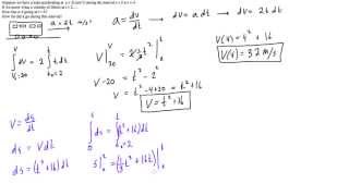 Acceleration as a function of time example with nonconstant acceleration [upl. by Husha]