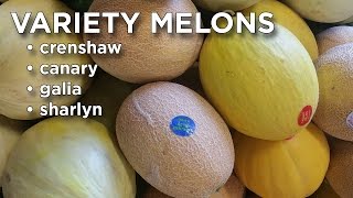 Produce Beat Variety Melons  Crenshaw Canary Galia Sharlyn [upl. by Rysler752]