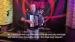 Electric Accordion Surprise at Open Mic evenings [upl. by Eeladnerb706]