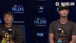 Dodgers Postseason Padres Yu Darvish discusses NLDS Game 5 start compared to Game 7 World Series [upl. by Sirromal961]