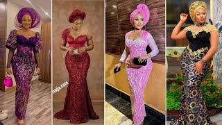 Stunning Asoebi Styles For Classy Ladies  Aso ebi Lace Styles  Lace Styles  Styles For Wedding [upl. by Martainn906]