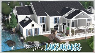 2 Story Coastal Lake House Bloxburg Speedbuild Trending Bloxburg Roblox [upl. by Mailiw359]