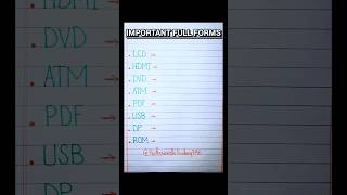 Important Full Forms  English Abbreviations  shorts abbreviation [upl. by Ravert556]