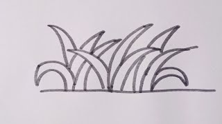 How to draw Grass easy step by step simple drawing [upl. by Airekal]