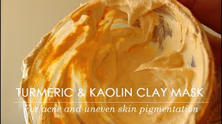 TURMERIC AND KAOLIN CLAY MASK FOR UNEVEN SKIN PIGMENTATION AND DARK SPOTS [upl. by Alesi17]