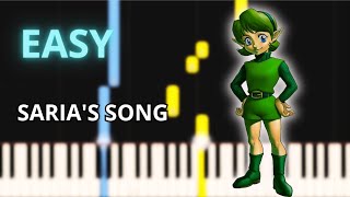 Lost Woods  Sarias Song  The Legend of Zelda EASY Piano Tutorial [upl. by Ralfston]