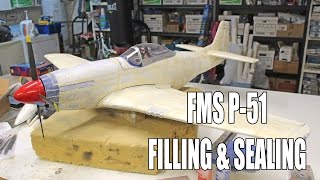 Refinish a Foam Warbird Ep2  FMS P51 Filling amp Sealing for Paint [upl. by Nieberg]