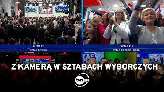 REAKCJE W SZTABACH WYBORCZYCH WYBORY SAMORZĄDOWE 2024 TVN24 [upl. by Eural602]