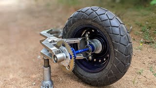 How to make Single sided Front Swingarm and front drive unit for 2WD motorcycle [upl. by Anitsyrhk]