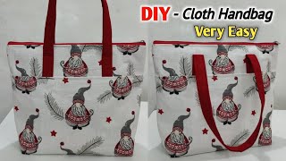 DIY TOTE BAG SEWING TUTORIAL  VERY EASY  Ladies handbag making at home  Shopping bag  diy bags [upl. by Ellswerth865]