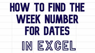 How to find the week number for dates in Excel  use weeknum function weeknum excel [upl. by Tjaden]