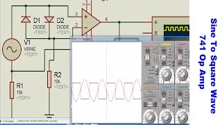 741 op amp sine to square wave converter [upl. by Euqininod805]