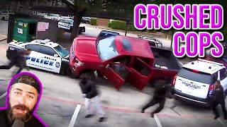 Huge Truck DESTROYS Cop Car  Shooting Breakdown [upl. by Medardas]