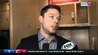 Matthew Dellavedova on Cavs Game 1 win over Detroit Pistons [upl. by Bonis]