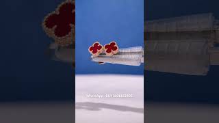 Custom Made Van Cleef Arpels Sweet Alhambra Earrings 18K Real Gold With Carnelian Stone [upl. by Bartel833]